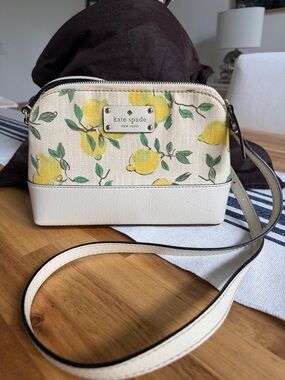 kate spade Cream Lemon Print Crossbody Bag